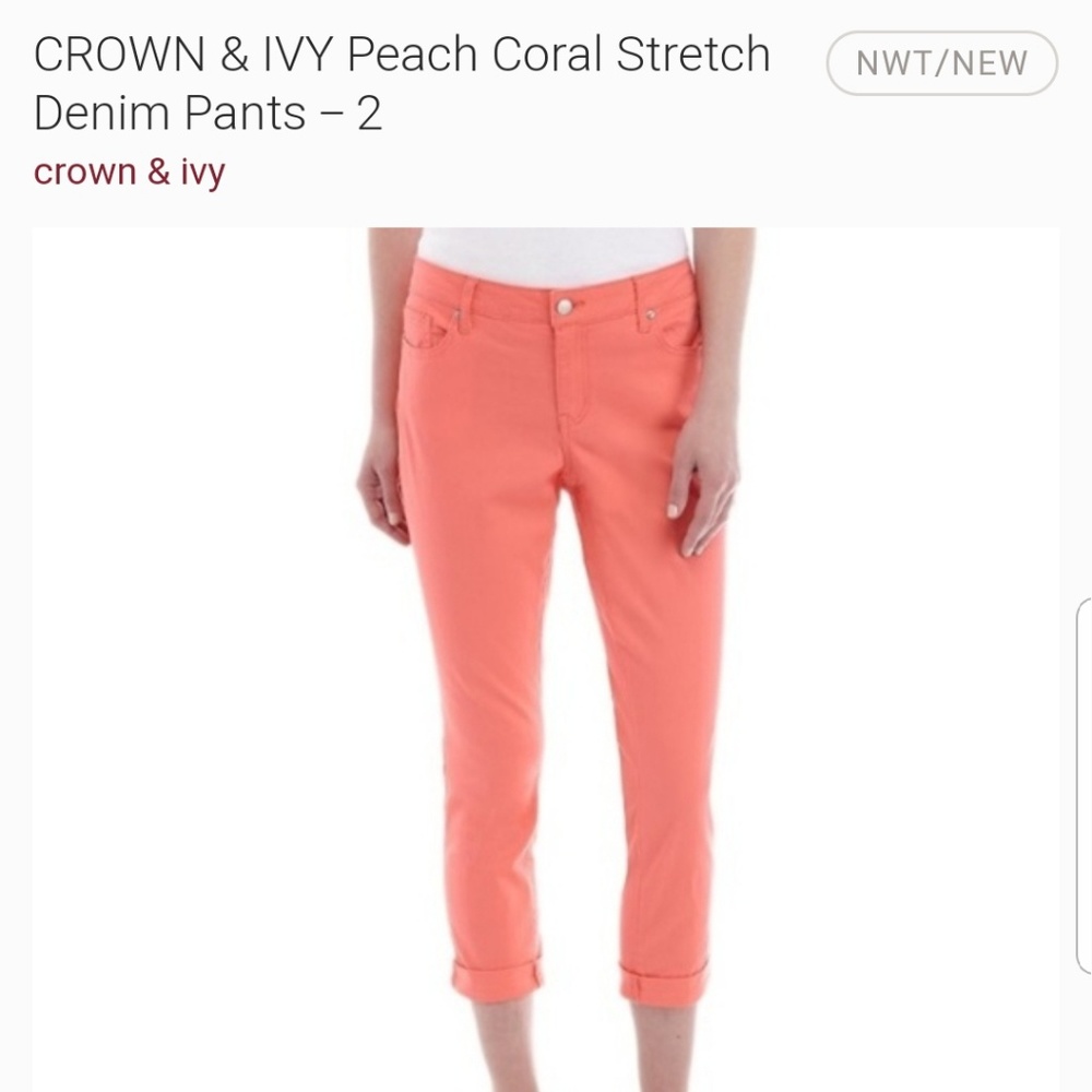 NWTS CROWN & IVY CROPPED PANT  SIZE 10.